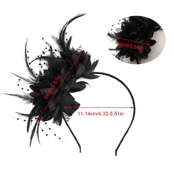 Vintage Feather Headband 1920s Flapper Costume Accessory for Gatsby Party - Picture 6 of 7